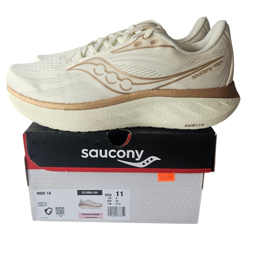 Saucony Ride 18 Womens Running Shoes Vanilla Gold S11000-104 Size 11 New
